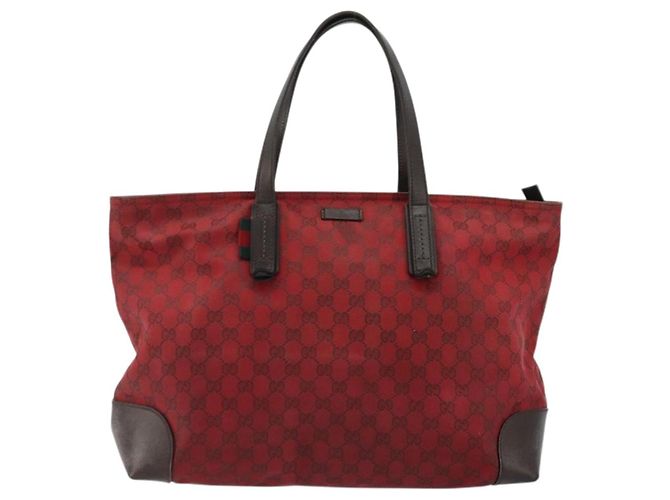 Borsa Tote GG Canvas Gucci Rossa Oro 308928 Auth 175823 Rosso D'oro - vista 2
