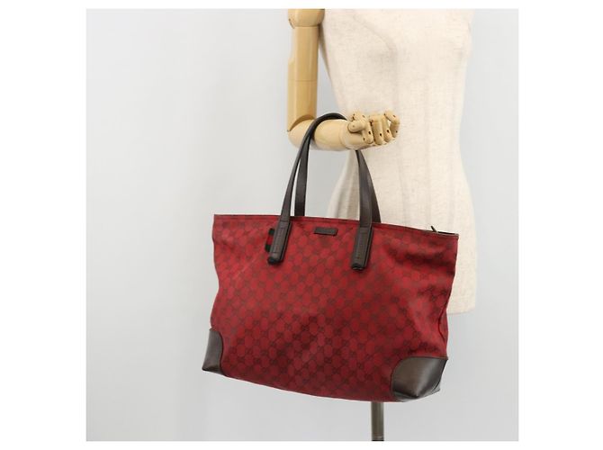 Borsa Tote GG Canvas Gucci Rossa Oro 308928 Auth 175823 Rosso D'oro - vista 24
