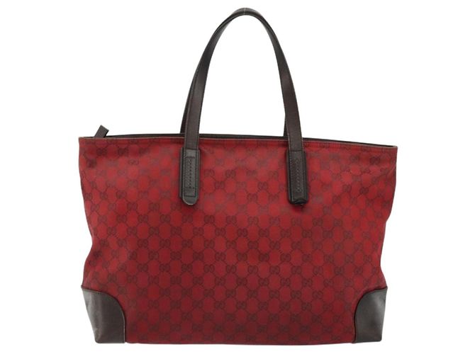 Borsa Tote GG Canvas Gucci Rossa Oro 308928 Auth 175823 Rosso D'oro - vista 3