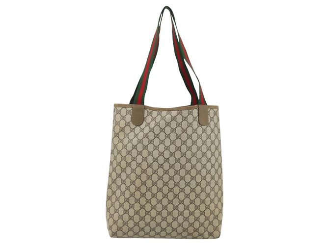 Borsa tote in PVC beige e oro della linea Sherry GG Supreme di GUCCI 39 02 003 Auth 176034 - vista 3