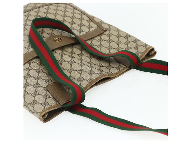 Borsa tote in PVC beige e oro della linea Sherry GG Supreme di GUCCI 39 02 003 Auth 176034 - vista 6