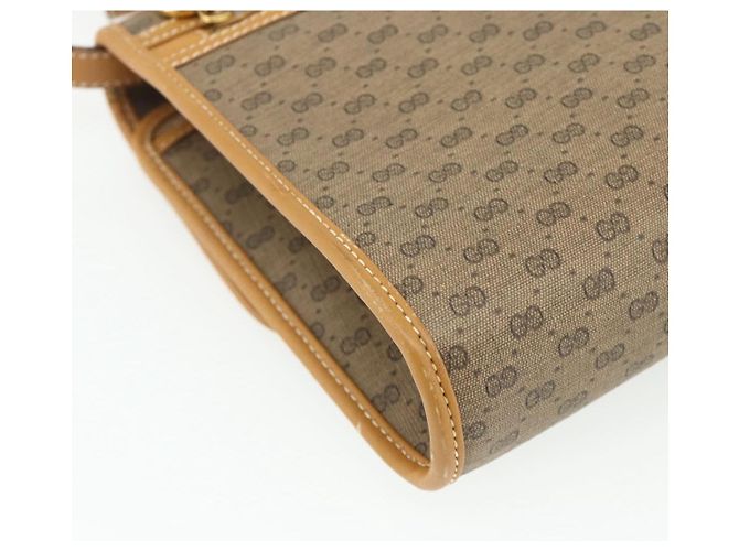 Gucci Borsa a Spalla Micro GG Supreme PVC Beige Oro 004 112 0264 Auth 175329 D'oro - vista 13