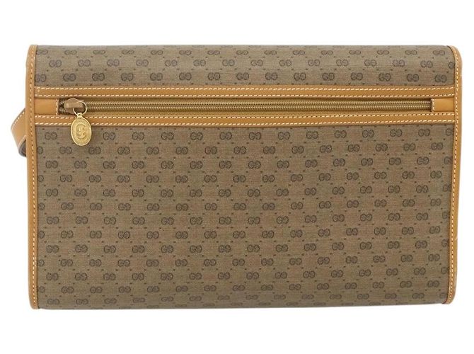 Gucci Borsa a Spalla Micro GG Supreme PVC Beige Oro 004 112 0264 Auth 175329 D'oro - vista 3