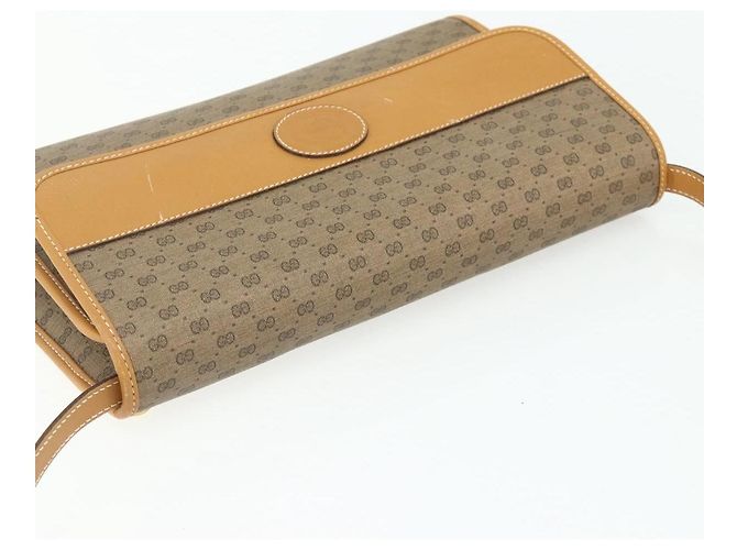Gucci Borsa a Spalla Micro GG Supreme PVC Beige Oro 004 112 0264 Auth 175329 D'oro - vista 6