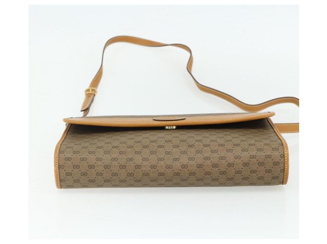 Gucci Borsa a Spalla Micro GG Supreme PVC Beige Oro 004 112 0264 Auth 175329 D'oro - vista 9