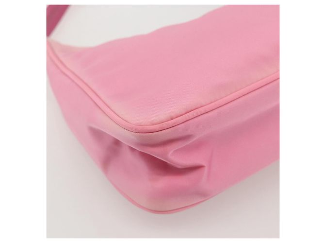 PRADA Borsa Pouch in Nylon Rosa Argento Auth 175327 - vista 13