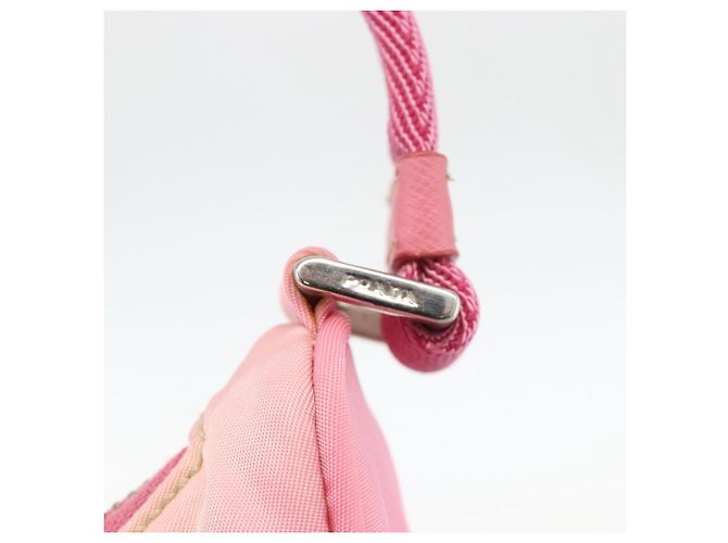 PRADA Borsa Pouch in Nylon Rosa Argento Auth 175327 - vista 14