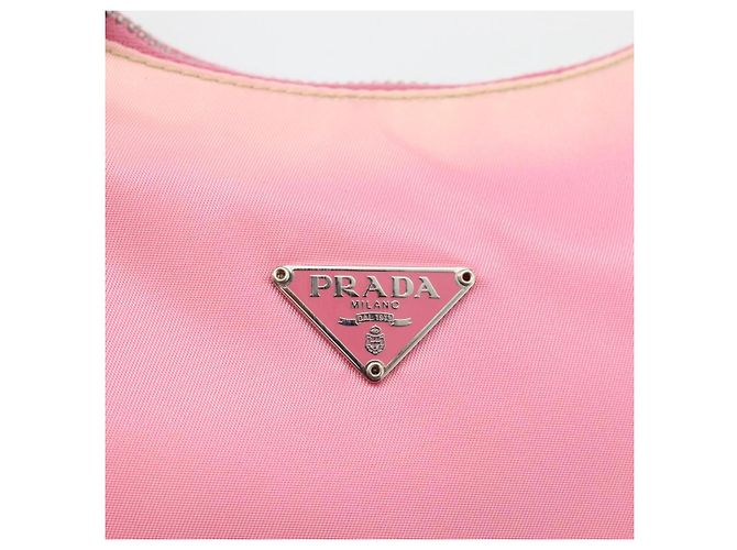 PRADA Borsa Pouch in Nylon Rosa Argento Auth 175327 - vista 15