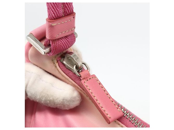 PRADA Borsa Pouch in Nylon Rosa Argento Auth 175327 - vista 16