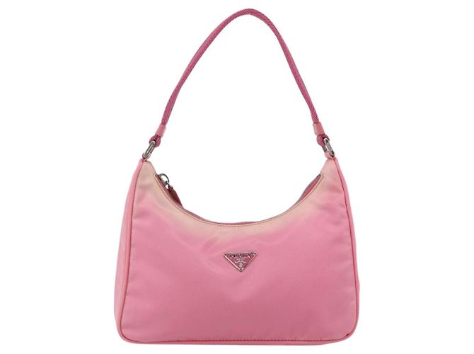 PRADA Borsa Pouch in Nylon Rosa Argento Auth 175327 - vista 2