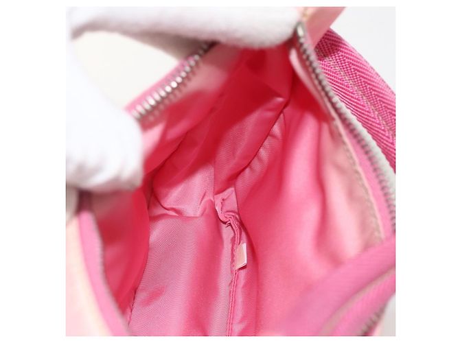 PRADA Borsa Pouch in Nylon Rosa Argento Auth 175327 - vista 20