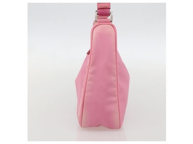 PRADA Borsa Pouch in Nylon Rosa Argento Auth 175327 - vista 4