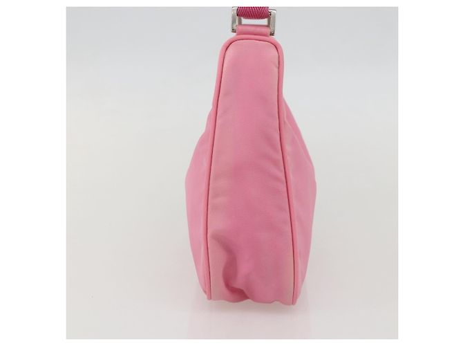 PRADA Borsa Pouch in Nylon Rosa Argento Auth 175327 - vista 5