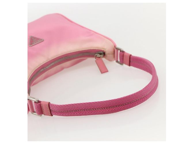 PRADA Borsa Pouch in Nylon Rosa Argento Auth 175327 - vista 7
