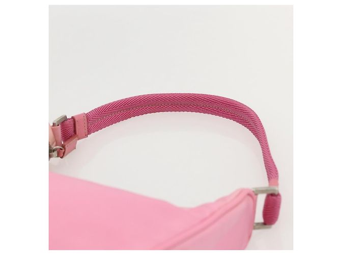 PRADA Borsa Pouch in Nylon Rosa Argento Auth 175327 - vista 8