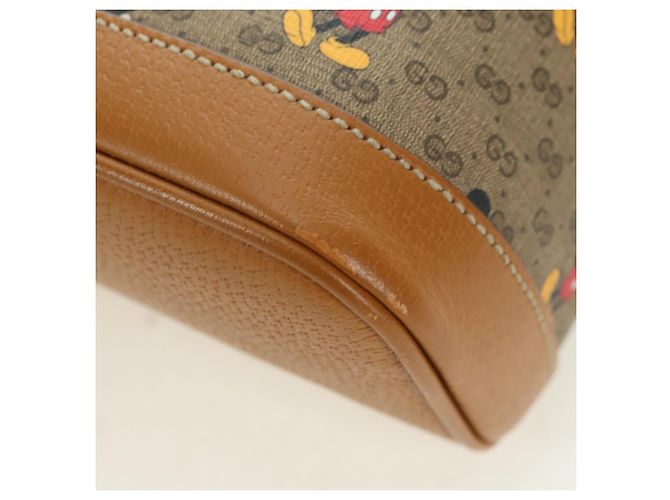 Gucci Zaino Micro GG Supreme Disney in PVC beige e oro 552884 Auth YKZ1359M D'oro - vista 13