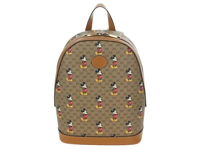 Gucci Zaino Micro GG Supreme Disney in PVC beige e oro 552884 Auth YKZ1359M D'oro - vista 2