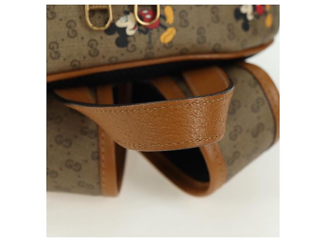 Gucci Zaino Micro GG Supreme Disney in PVC beige e oro 552884 Auth YKZ1359M D'oro - vista 7