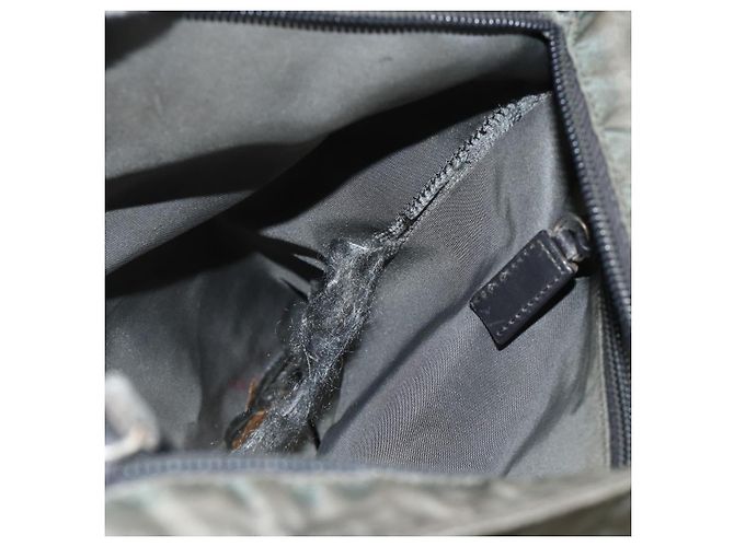 PRADA Schultertasche Nylon Grau Silber Authentisch 175700 Braun - Ansicht 22