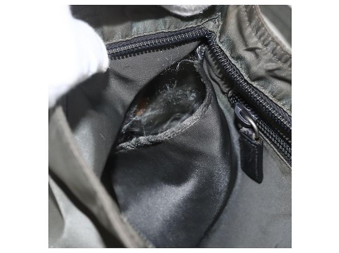 PRADA Schultertasche Nylon Grau Silber Authentisch 175700 Braun - Ansicht 23