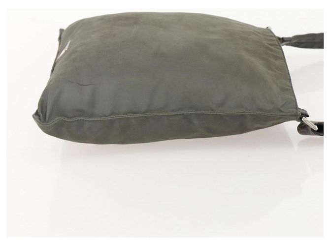 PRADA Schultertasche Nylon Grau Silber Authentisch 175700 Braun - Ansicht 5