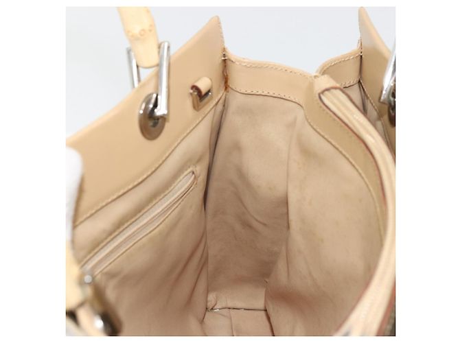 Bamboo Borsa a mano in pelle beige con bambù GUCCI Argento 002 1016 Auth 175328 - vista 18