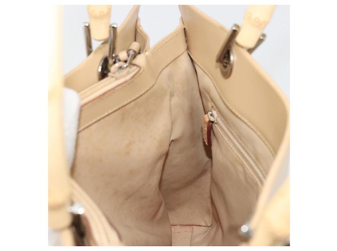 Bamboo Borsa a mano in pelle beige con bambù GUCCI Argento 002 1016 Auth 175328 - vista 19