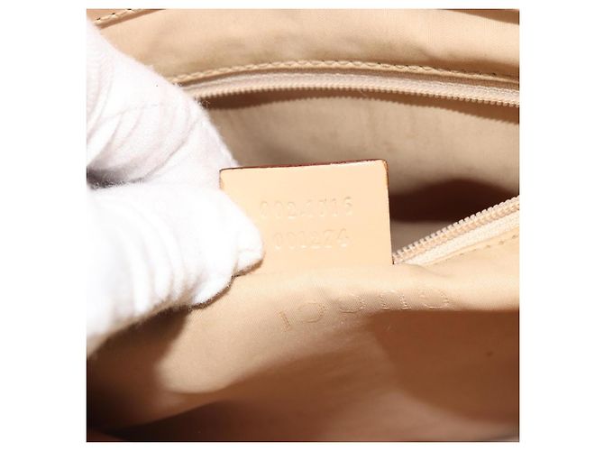 Bamboo Borsa a mano in pelle beige con bambù GUCCI Argento 002 1016 Auth 175328 - vista 25