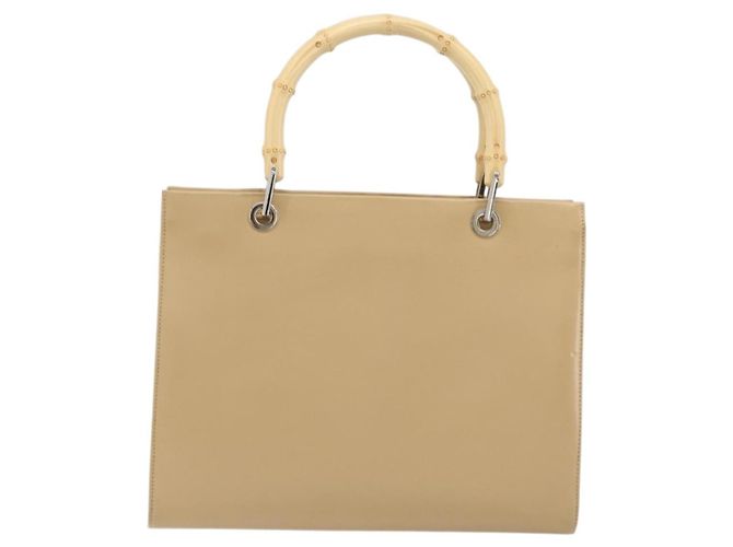 Bamboo Borsa a mano in pelle beige con bambù GUCCI Argento 002 1016 Auth 175328 - vista 3