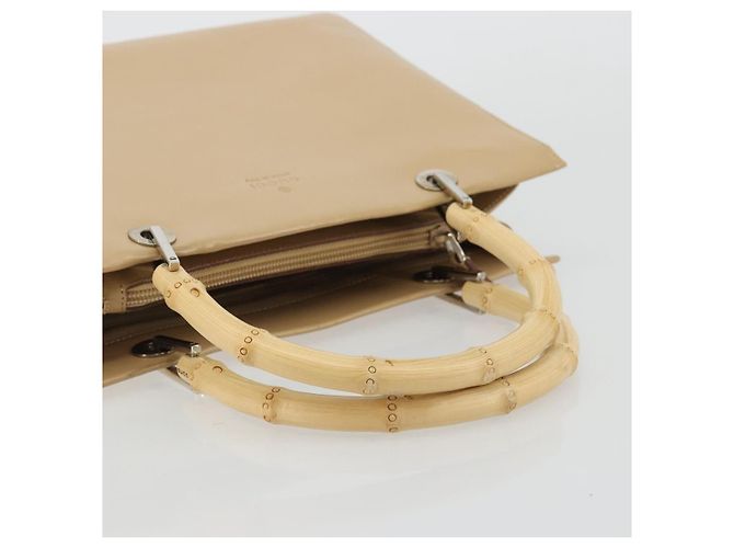 Bamboo Borsa a mano in pelle beige con bambù GUCCI Argento 002 1016 Auth 175328 - vista 7
