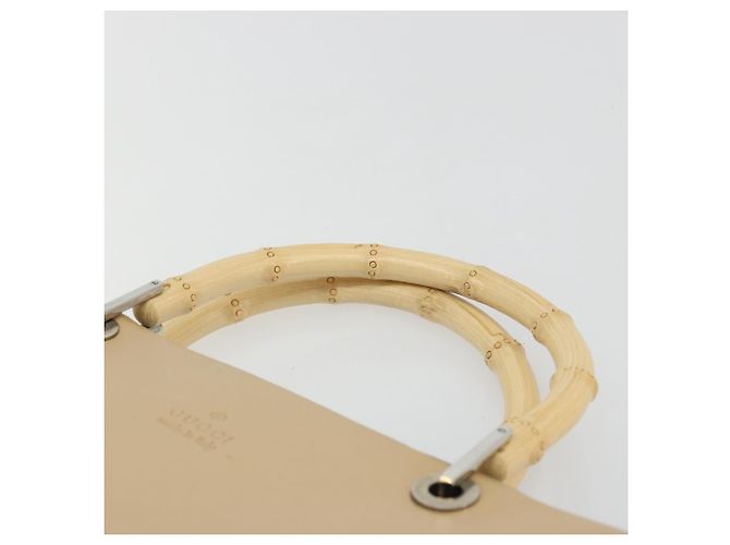 Bamboo Borsa a mano in pelle beige con bambù GUCCI Argento 002 1016 Auth 175328 - vista 8