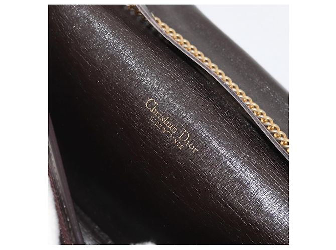 Borsa a spalla in tela Trotter Christian Dior marrone oro Auth 176488 D'oro - vista 16