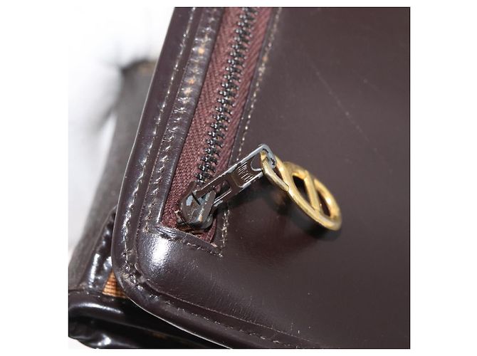 Borsa a spalla in tela Trotter Christian Dior marrone oro Auth 176488 D'oro - vista 20