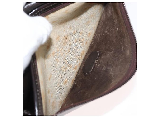 Borsa a spalla in tela Trotter Christian Dior marrone oro Auth 176488 D'oro - vista 21