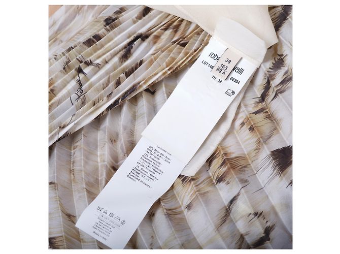Vestido Maxi de Seda Impresa Roberto Cavalli Beige - vista 11