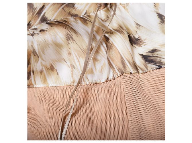 Vestido Maxi de Seda Impresa Roberto Cavalli Beige - vista 7