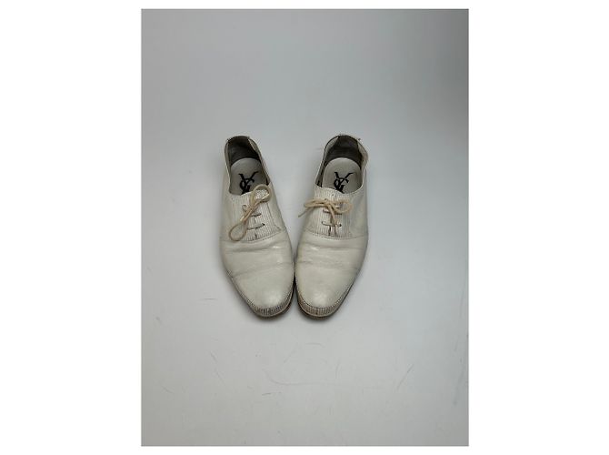 Vintage Yves Saint Laurent Lederschuhe Weiß 37 - Ansicht 2