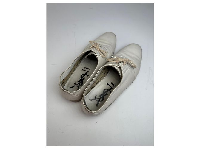 Vintage Yves Saint Laurent Lederschuhe Weiß 37 - Ansicht 5