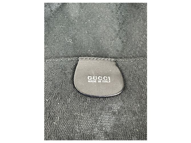 Vintage Gucci Canvas-Leder Hobo-Tasche Schwarz - Ansicht 5
