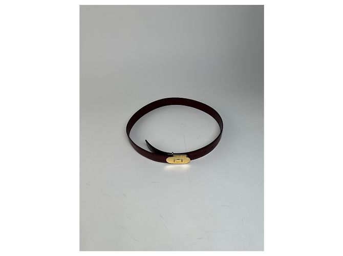 Cintura in pelle vintage Bally bordeaux Bordò - vista 2
