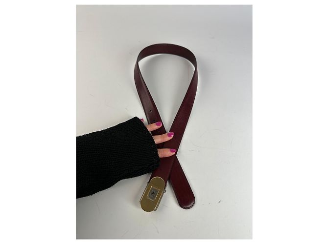 Cintura in pelle vintage Bally bordeaux Bordò - vista 4