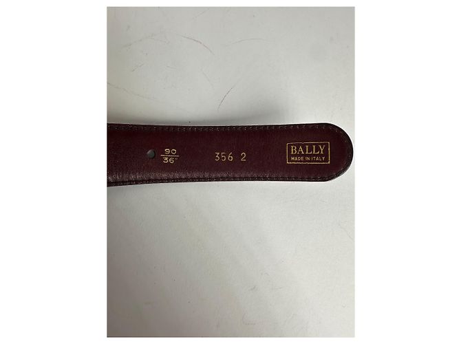 Cintura in pelle vintage Bally bordeaux Bordò - vista 5