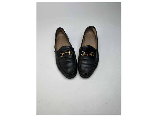 Vintage Gucci Leder Loafer mit Pferdebit 37,5 Schwarz - Ansicht 3