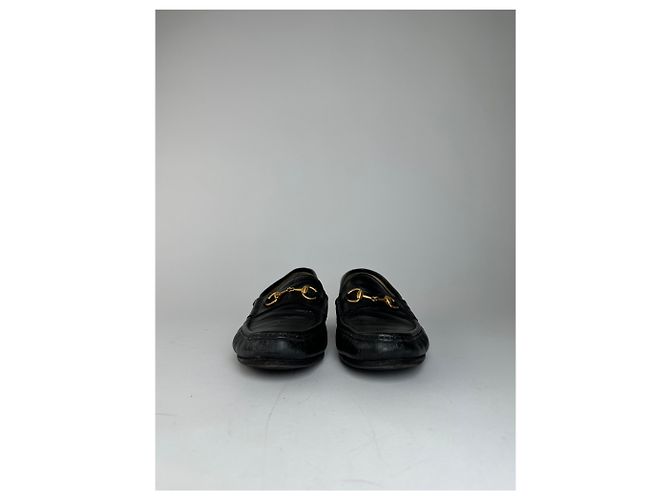 Vintage Gucci Leder Loafer mit Pferdebit 37,5 Schwarz - Ansicht 4