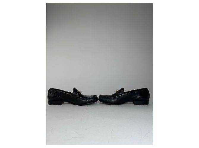 Vintage Gucci Leder Loafer mit Pferdebit 37,5 Schwarz - Ansicht 6