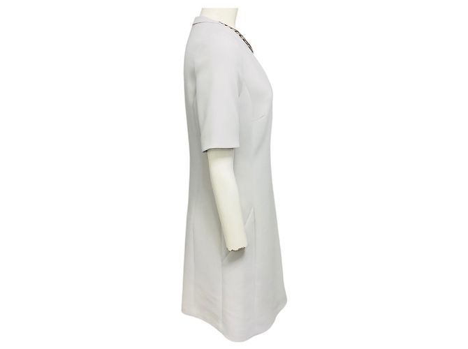 Vestido midi de crepé gris Barbara Bui con escote de cadena de joyas - vista 2