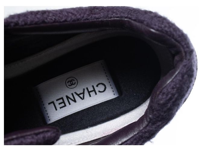 Baskets Chanel, logo CC entrelacé violet - vue 10