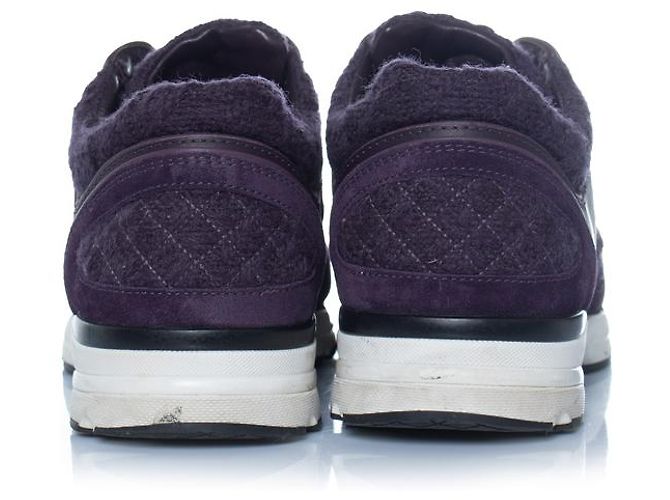 Baskets Chanel, logo CC entrelacé violet - vue 3