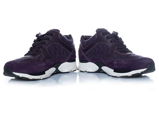 Baskets Chanel, logo CC entrelacé violet - vue 6
