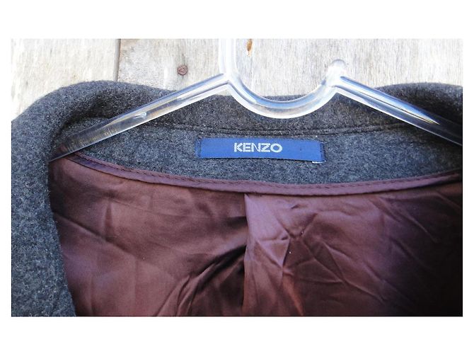 Cappotto Kenzo in lana e cashmere grigio - vista 8